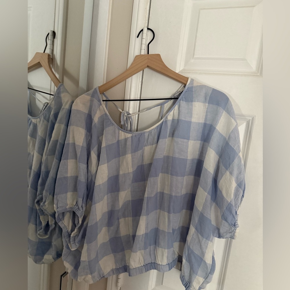 Madewell blue and white gingham plus size set - Picture 2 of 9